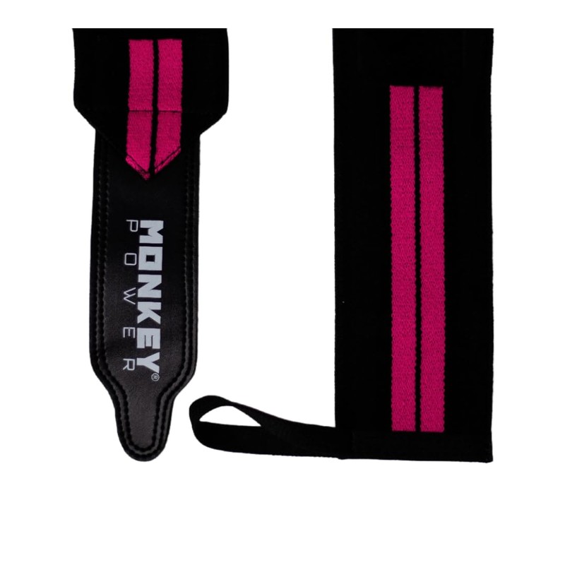 Monkey Power MUÑEQUERAS ELASTICAS Tipo Venda Gym Deporte (Rosa)