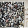 LB Stones Shower Curtain River Bed Gravel Rock Cobblestone Natural