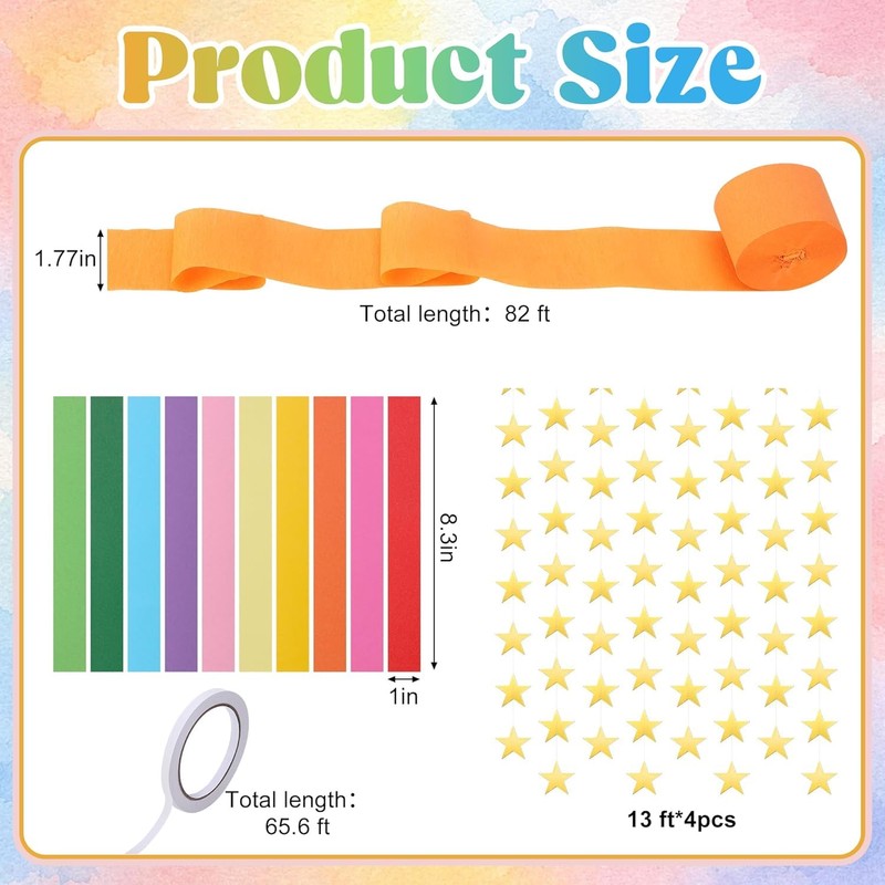 700PCS Colorful Paper Chain Strips,Paper Chain Star Garland Set