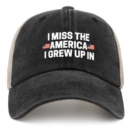 I Miss The America I Grew Up in Trucker Hat Women Trendy Mesh Baseball Cap for Summer