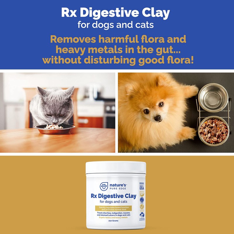 Clay Powder Anti Diarrhea for Dogs & Cats. Supports Gas