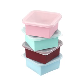 KEVJES 2-Cup Silicone Freezer Trays with Lids – Perfect for Meal Prep, Portion Control, and Easy Freezing-Meal Prep Container Molds for Soup,Leftovers (Multicolors, 4 Pack)