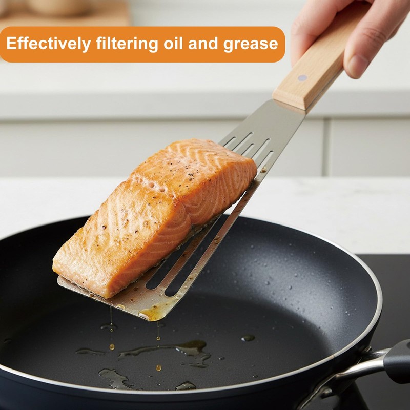 Couicgu Fish Spatula Stainless Steel - Professional Slotted spatula with