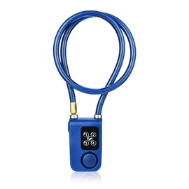 Anti Theft Chain Lock, 110db Smart Keyless Security Alarm Lock 4 Digital Passwords Waterproof Combination Padlocks for Bike Motorcycle Doors Gates,Blue