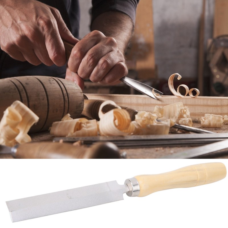 Diamond Rhombic File Wooden Handle Metal Glass Grinding Woodworking Garden