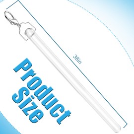 Suzile 6 Pack Clear Acrylic Curtain Pull Wand Universal Drapery Pull Rod with Metal Snap Invisible Clear Curtain Wand for Opening and Closing Drapery Grommet Curtains (36 Inch)