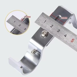 Acooruiteng Curtain Rod Brackets Adjustable Curtain Rod Holder Heavy Duty Curtain Rod Bracket Curtain Rod Hooks Curtain Rod Hanging Brackets for Poles Wall Rods Silver 2 Pcs