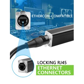 CERRXIAN 4 Channel Multi Snake 3Pin XLR Male to Ethercon-Compatible RJ45 Cat5/Cat6 Ethernet Breakout for ​Live Stage Audio, Sound, Lighting, Audio Recording Studio - 2.6FT