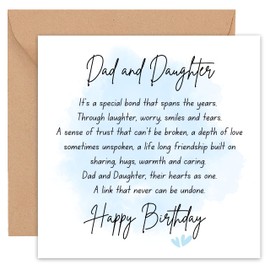 Dad Birthday Cards - Dad Birthday Card - Birthday Card Dad - From Daughter - Happy Birthday Dad - 50th 60th 70th 75th Step -14cm