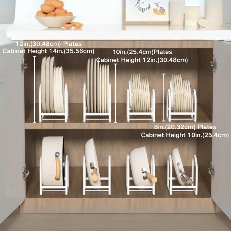 4 Pack Kitchen Plate Holder Organizer for Cabinet Space Saver