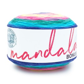 Lion Brand Yarn Mandala Bonus Bundle Yarn, Yarn for Knitting, Crocheting, and Crafting, 1 Cake, Wraith