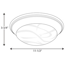 One-Light Alabaster Glass 11-1/2" Close-to-Ceiling