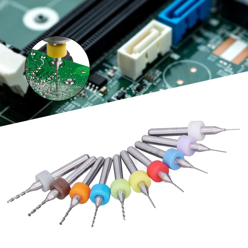 10pcs Mini Drill Bit Colour Micro Spiral Flute CNC Cutter