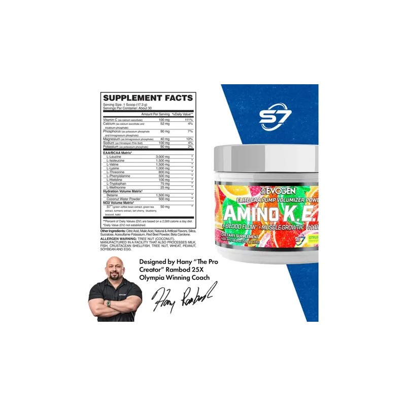 Suplemento de Aminoácidos Evogen Amino Kem de 30 Servicios Sabor