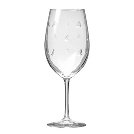 Rolf Glass Sailing All Purpose Wine Glass 18 Ounce | Set of 4 Large Wine Glasses | Lead-Free Glass | Engraved Large Wine Glasses | Proudly Made in the USA