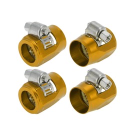 Hihaha AN6 Hose Finisher Clamp/Rubber Hoses End Finisher for Oil Fuel Tube/Durable Aluminum Alloy/4 Pcs Gold Tone