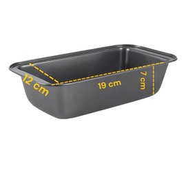 Moldes para Pan de Caja, 19 x 12 x 7 cm, Antiadherente, Negro, Set de 2 Piezas