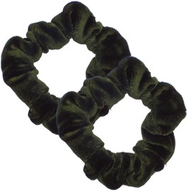 Topkids Accessories Velvet Small Elastic Hair Bands Hair Scrunchies Hair Bobbles Ponio Ponytail Band Hair Bands Hair Elastic Bands Hair Scrunchies for Women & Hair Bobbles for Girls (Bottle Green)