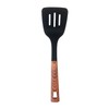 JS Gourmet Soft Touch Nylon Slotted Turner with Wood Grain