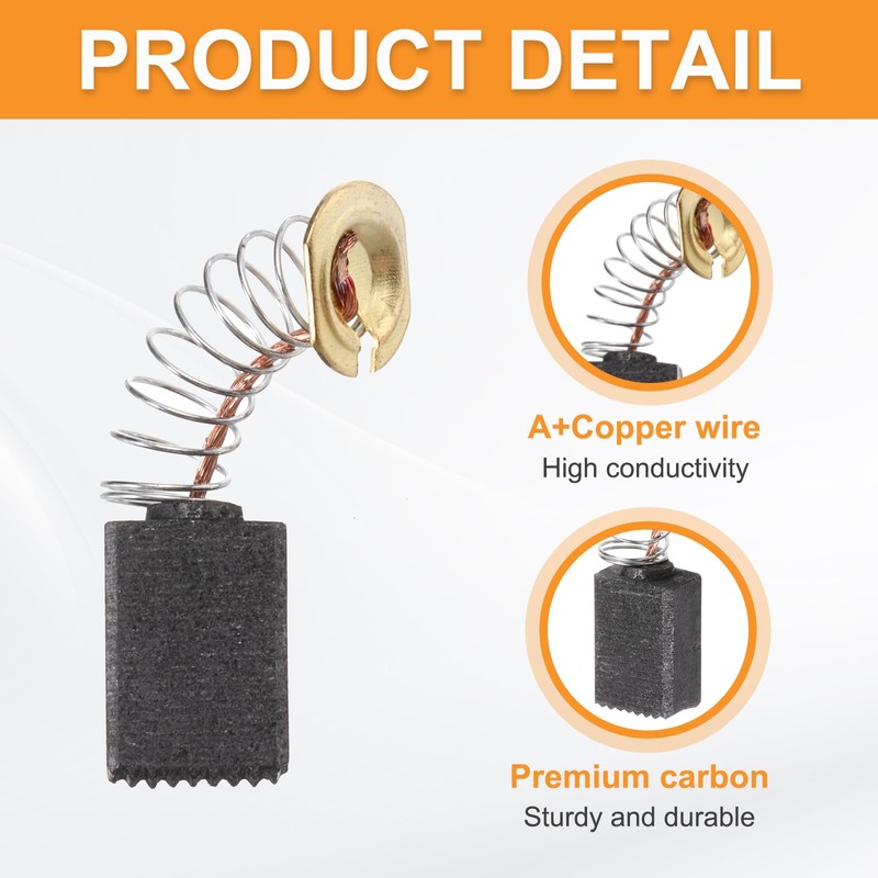 sourcing map 8 Pack CB411 Carbon Brushes Set Replaces 12x9x6mm