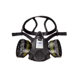 Dräger X-plore 3500 Half-Face Respirator Mask + 2x Multi-Gas Cartridge (OV/AG/HF/FM/CD/AM/MA/HS), NIOSH-Certified, Reusable Professional Respiratory Protection Kit