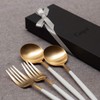 Cutipol GOA White/Matte Gold Dinner (2 Forks & Spoons) 4