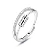 Deyanse Anxiety Ring, 925 Sterling Silver Anti-Stress Ring, Bead Spinner