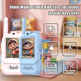 2PC Video Walkie Talkies for Kids – Rechargeable Two-Way Communication with 2-Inch Screens for Indoor and Outdoor Adventures