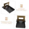 Outanaya Stainless Steel Kitchen Countertop Pot Lid Organizer Rack Spoon