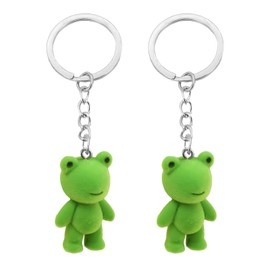 2Pcs Cute Plush Keychain Frog Keychain Bag Charms Purse Charms for Handbags Car Keys Accessories Gift for Women Men