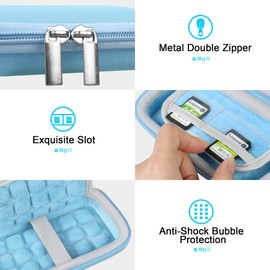 Lacdo Hard Carrying Case for SanDisk Creator Pro Portable SSD 1TB 2TB 4TB USB-C External Solid State Drive Hard EVA Shockproof Water Repellent Protective Storage Travel Bag, Blue