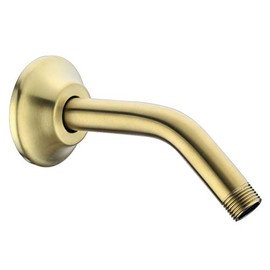 BESTILL Wall Mounted 6 Inch Extension Shower Head Arm, Shower Arm and Flange Included, Brushed Gold