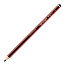 Staedtler 110-6B wooden pencil - wooden pencils (6B, Black, Red)