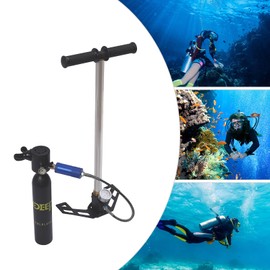 HinLIaDa Mini Scuba Set, 0.5L Scuba Diving Tank with Pump, 3000PSI Mini Scuba Cylinder Diving Equipment, Diving Snorkeling Ox-ygen Tank Breath Pump Equipment for Underwater Exploration