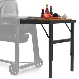 Grill Stand for Traeger Woodridge Pro/Elite Grills, Portable Folding Side Table for Traeger Woodridge Electric Wood Pellet Grill, Extra Side Shelf Provide More Space