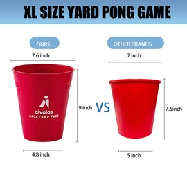 Giant Yard Pong Outdoor Games Set,Giant Yard Pong for Adults and Family with XL Size Buckets, Ring Toss Games for Kids Adult with Carrying Bag, Toss Games for Family Party, Camping, Backyard