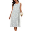 Marvmys Women Sleeveless Long Nightgown Summer Mumu House Dress Henley Vinatge Nightdress Sleepwears White XL