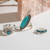 Turquoise Rings for Women Silver Stackable Knuckle Thumb Rings Western