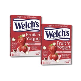 Generic Fruit Yogurt Strawberry Snacks, 8 (0.7oz) Bags per Box, 2 Boxes.