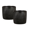 Scheurich Solido Linea, Set of 2 Ceramic Flower Pots, Colour: