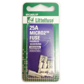 Littelfuse (MIC2025.VP) MICRO2 Clear 32V 25 Amp Blade Fuse, (Pack of 5)