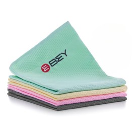 BEY® Supreme Clean - Set of 4 Premium Microfibre Cloths | Versatile & Ultra Soft, 68 x 42 cm | Streak-free & Lint-Free for Household & Car | Polishing Cloth | Window Cleaning Cloth | Drying Cloth |