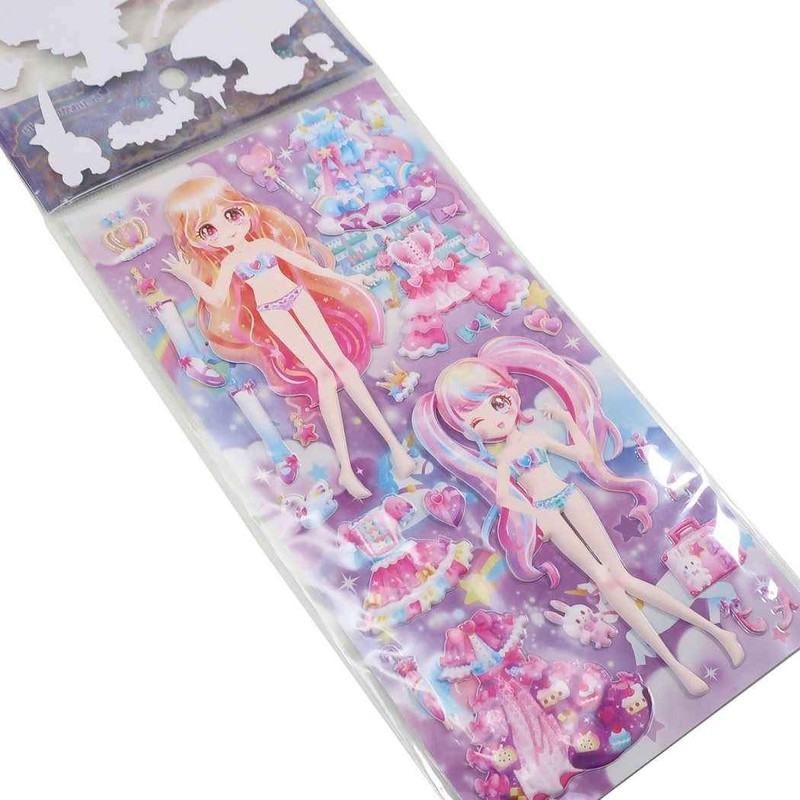 Kamiojapan Aroma Princess Dressing Up Stickers, Set of 2, Sticker