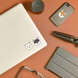 Shiba Inu Expression Die-cut Sticker Set (3 Cute Shibaken Stickers) Waterproof/Weatherproof Sticker Dog Sticker, Ideal for cars, motorcycles, bikes, laptops, phones, diaries, gift boxes, notebooks,