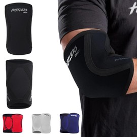 Hustlers Only Elbow Sleeves Weightlifting 5mm Neoprene Compression Elbow Support Sleeves for Gym Training, Bench & Tendonitis, Fitness, and Workout (Black, XS)