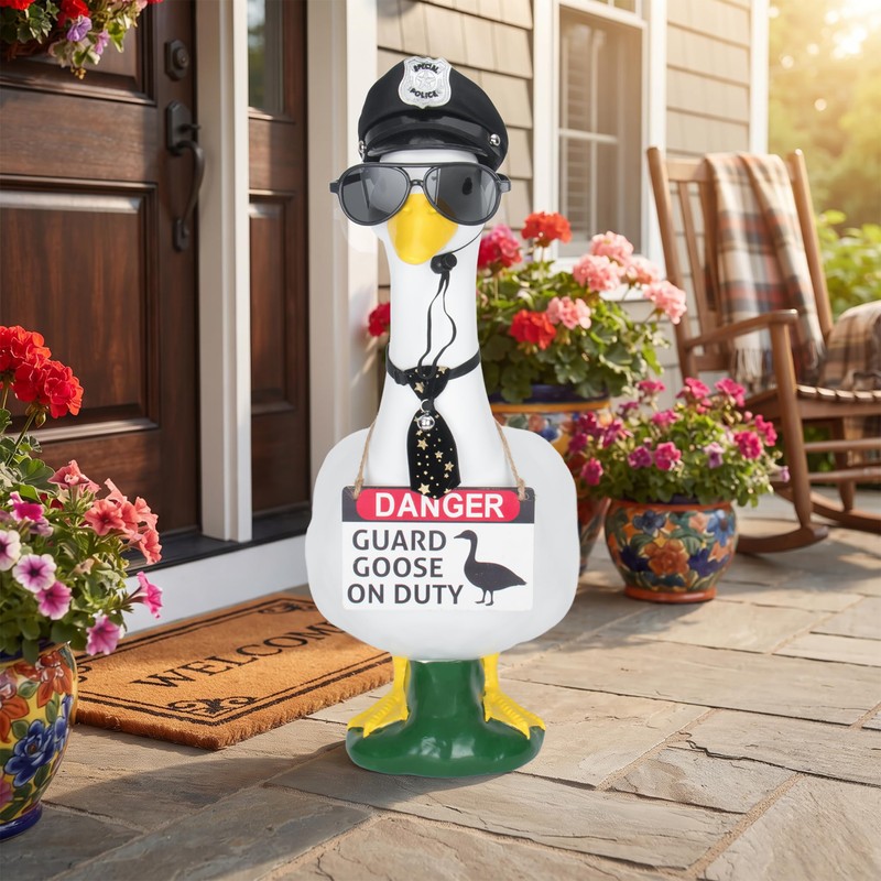 4Pcs Porch Goose Outfit Police - Funny Lawn Goose Costume