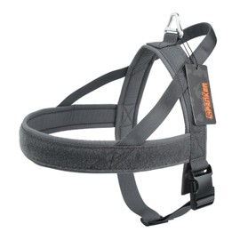 EXCELLENT ELITE SPANKER No Pull Dog Harness Padded Dog Harness Adjustable Nylon Small Dog Harness Walking Dog Harness for Training Running(Grey-M)