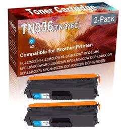 Credibility Store 2-Pack (Cyan) Compatible High Yield TN336 (TN-336C) Printer Toner Cartridge use for HL-L8250CDN HL-L8350CDW HL-L8350CDWT MFC-L8850 MFC-L8850CDW MFC-L8600CDW Printers