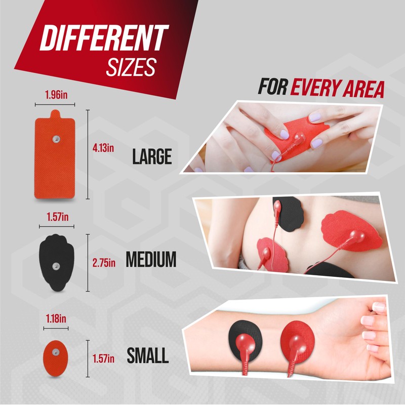 Reusable Electrode Pads for TENS EMS Unit, 20 Replacement Premium