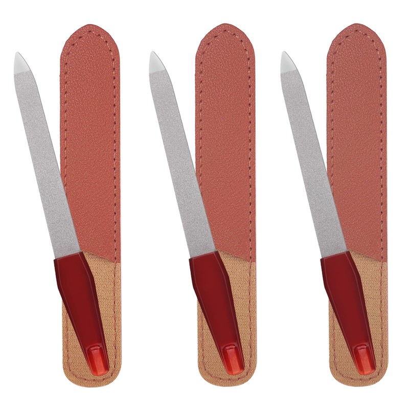 3 Pack Metal Nail File with Sharp Pointed Tip and